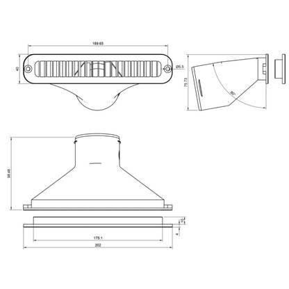 Ausströmer für Standheizung schmal, gerade - für 60mm System
