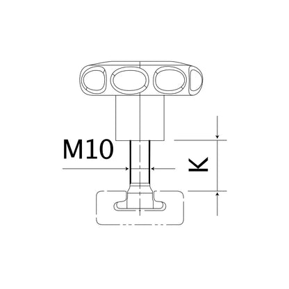 Schraubfitting M10 mit Nutenstein Slider