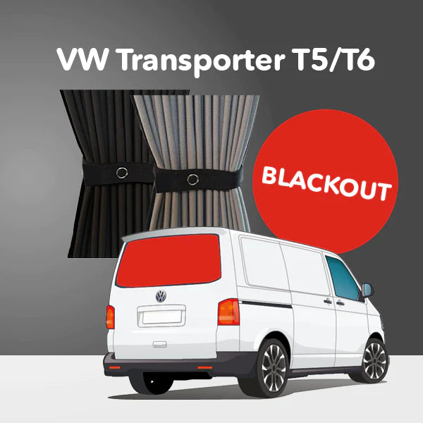 Vorhang Set für VW T5/T6 - Heckklappe (Premium-Blackout)