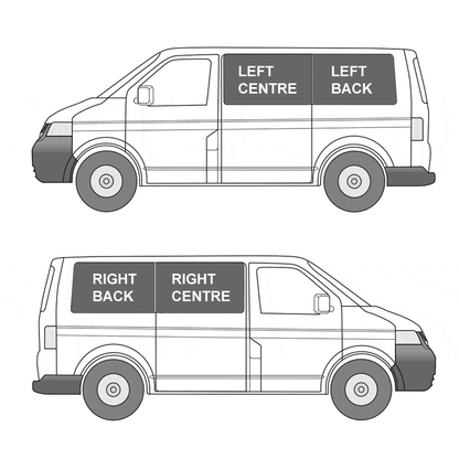 Vorhang Set für VW T5/T6 - Hintertüren (Standard Schwarz)