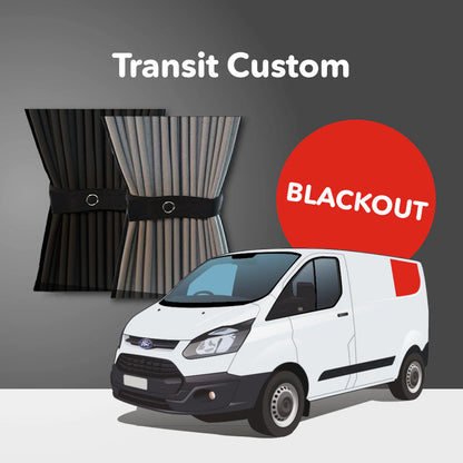 Vorhang Set für Ford Transit Custom 2013-2023 - Hinten Links (Premium-Blackout)