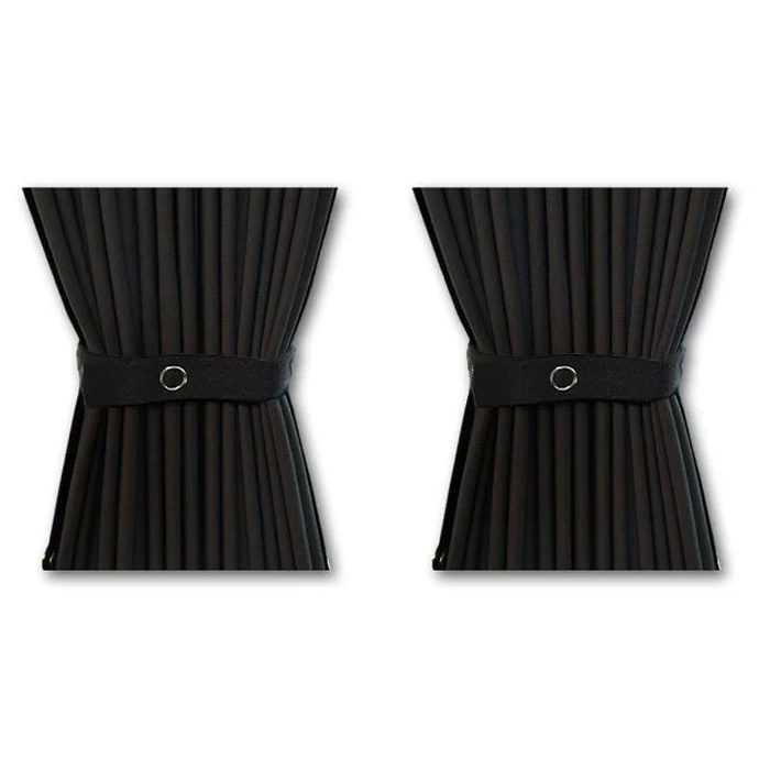 Vorhang Set für VW Transporter T5 bis T6.1 (2003-2024) - Mitte Links - keine-Schiebetür (Standard Schwarz)