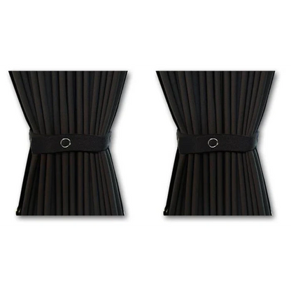 Vorhang Set für VW Transporter T5 bis T6.1 (2003-2024) - Mitte Links - keine-Schiebetür (Standard Schwarz)