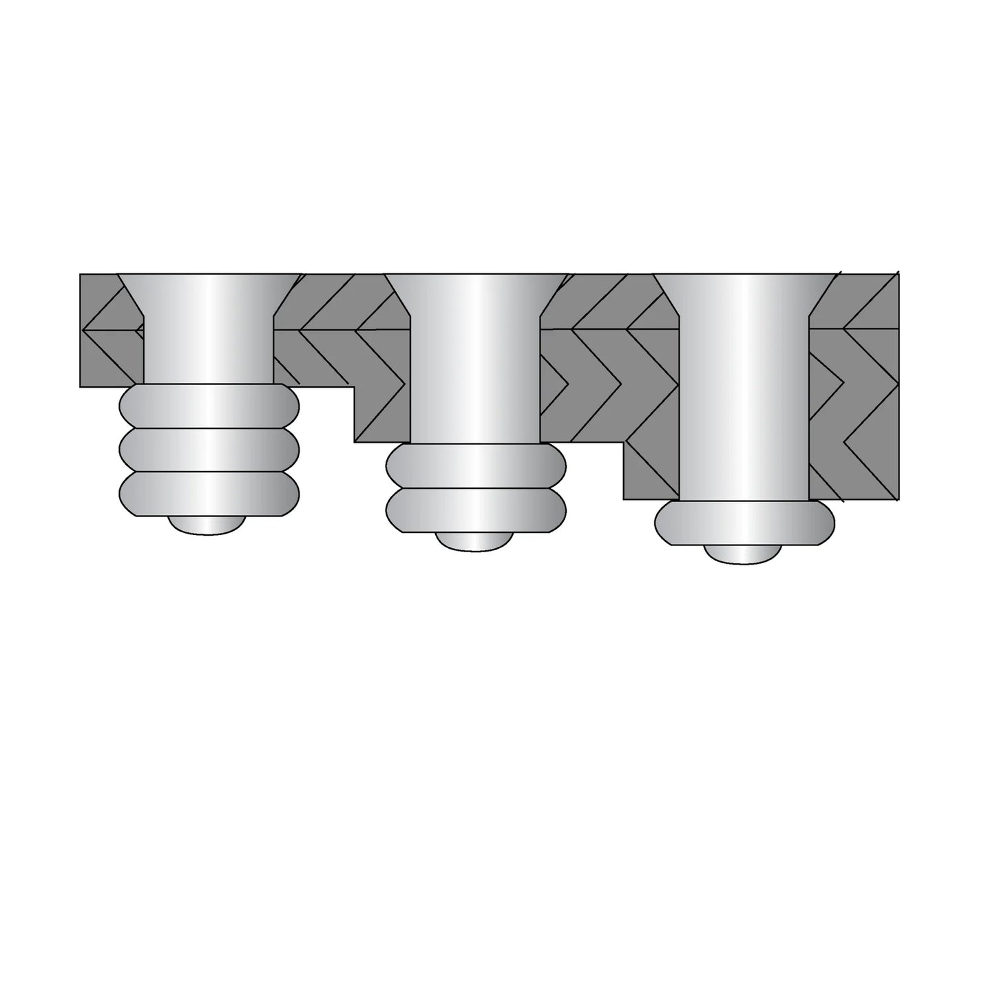 10 STK Mehrbereich Senkkopfnieten 4,8 x 12mm rostfrei