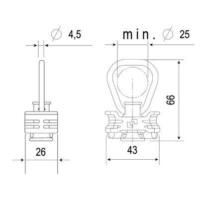 Kunststofffitting Diebstahlhemmend