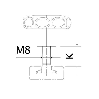 Schraubfitting M8 mit Nutenstein Slider