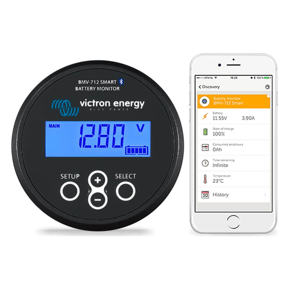 Victron Batteriemonitor BMV-712 Schwarz Smart | 12/24/36/48V, 500A Shunt