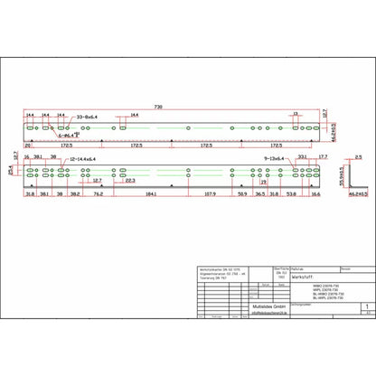 Montagewinkelset für Schwerlastauszüge "heavy duty" (Plattformmontage) schwarz