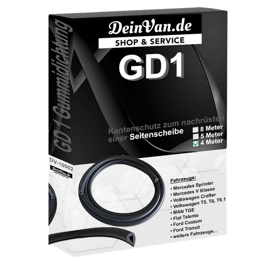 GD1 - Gummidichtung für eine nachrüstbare Seitenscheibe 4 Meter