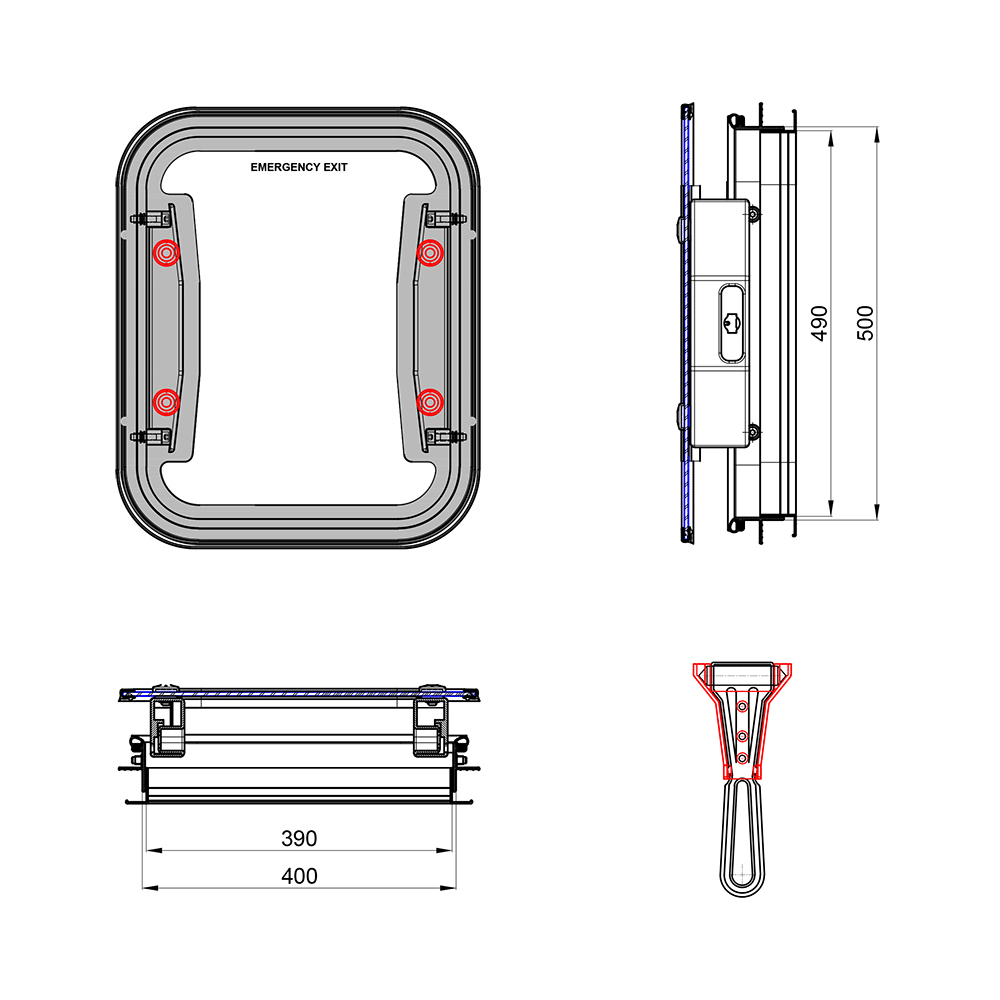 Premium Echtglas Dachluke S 40x50cm