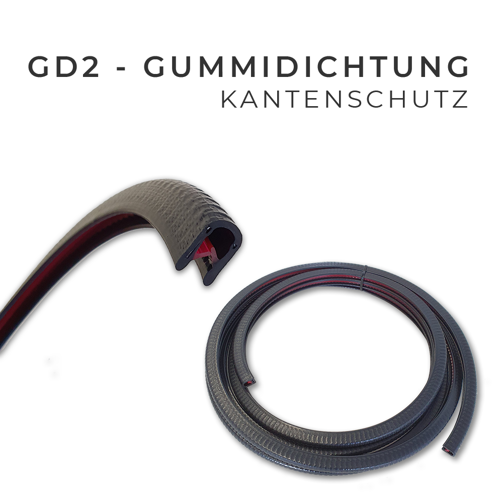 GD2 - Gummidichtung für eine nachrüstbare Seitenscheibe 4 Meter 6-8mm