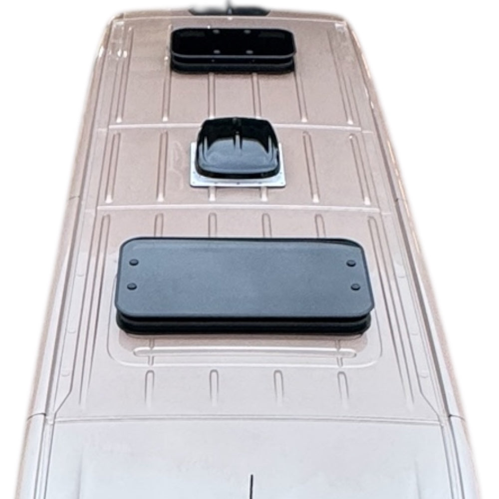 AirFlow Dachfenster 40×40 cm – schwarz mit weißem innenleben, Fernbedienung, LED, Insektenschutz & Verdunkelung