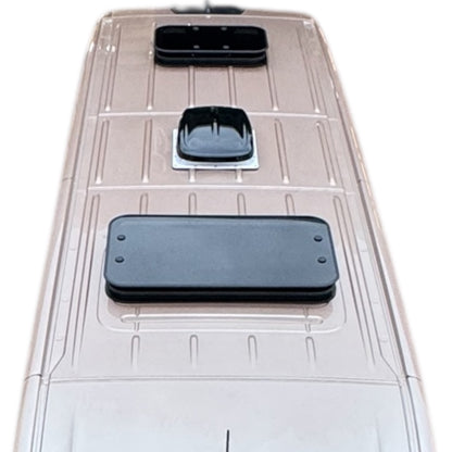 AirFlow Dachfenster 40×40 cm – schwarz mit weißem innenleben, Fernbedienung, LED, Insektenschutz & Verdunkelung