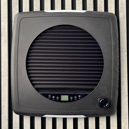 AirFlow Dachlüfter 40×40 cm – transparente Haube mit schwarzem innenleben, Fernbedienung, LED, Insektenschutz & Verdunkelung
