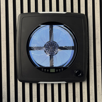 AirFlow Dachlüfter 40×40 cm – transparente Haube mit schwarzem innenleben, Fernbedienung, LED, Insektenschutz & Verdunkelung