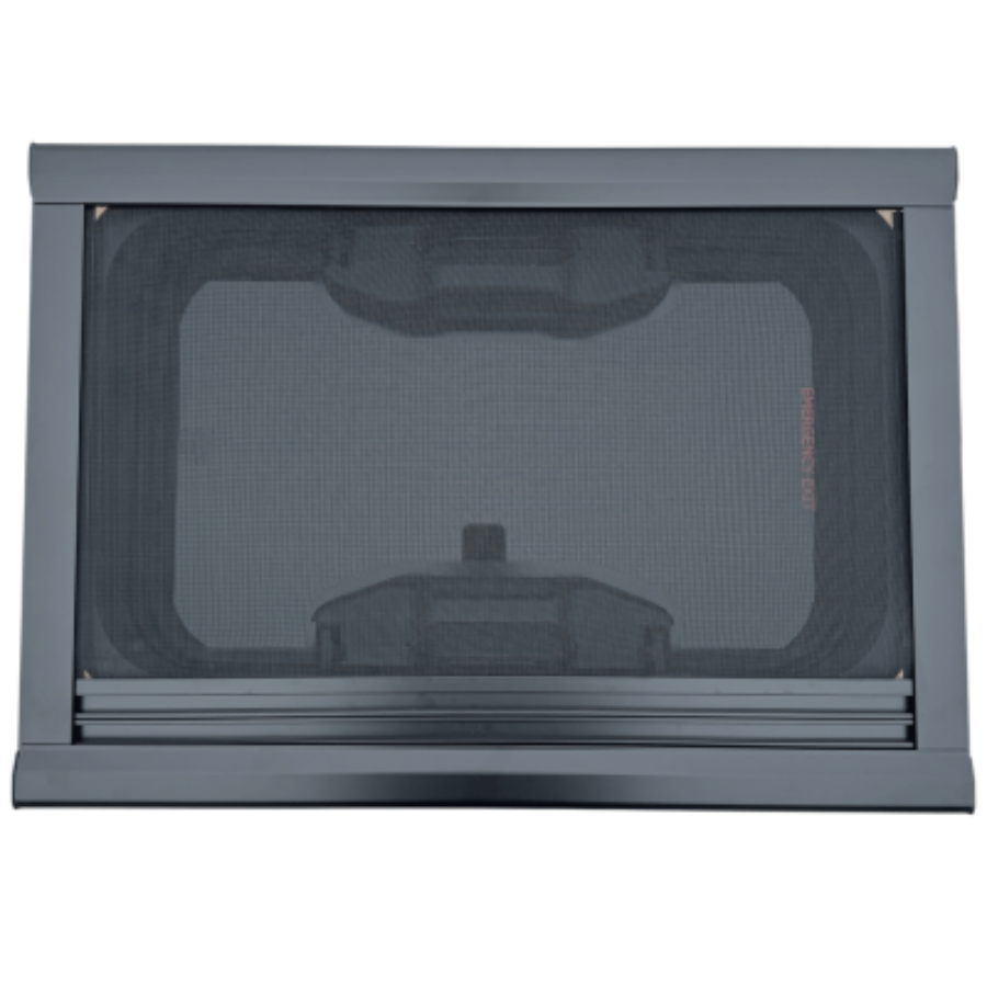 Sonnenschutz Mückenschutz Rollo für Echtglas Dachluke Alu-schwarz