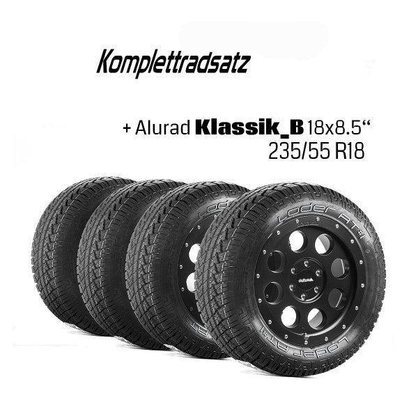 Komplettradsatz KLASSIK_B 18x8.5 | Loder AT1 235/55R18 für Ford Transit, Transit Custom, Tourneo