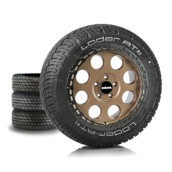 Komplettradsatz Klassik_B Sahara Bronze Rugged 18x8.5 | Loder AT#1 235/55R18 für VW T5, T6 - T6.1