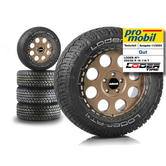 Komplettradsatz Klassik_B Bronze Rugged 18x8.5 mit Loder AT#1 255/55 R18 Ducato 5/130 (250 | 2014 - 2024)/ Boxer 5/130 (Y | 2014 -2024)