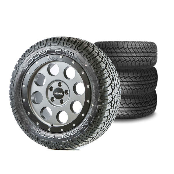 Complete wheel set Classic_B Gunmetal Grey 18" | Loder AT1 235/55R18 for Mercedes-Benz Sprinter (W907/910 | 2022 -)