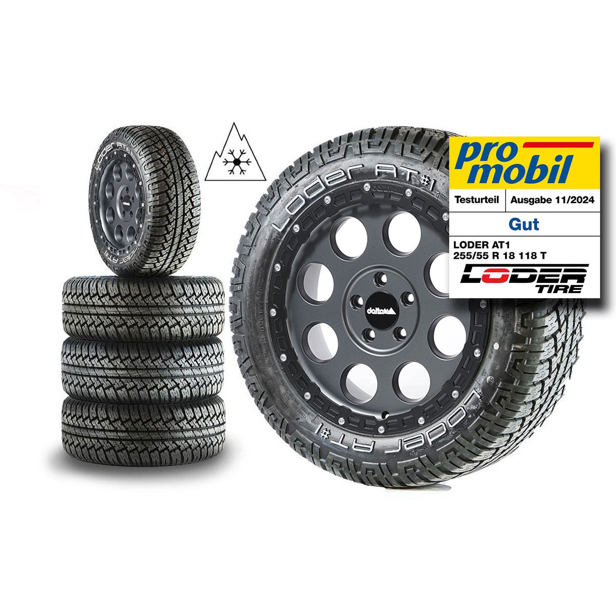 Komplettradsatz Klassik_B Rugged Gunmetal LODER AT#1 255/55R18 für alle Ducato Light Modelle