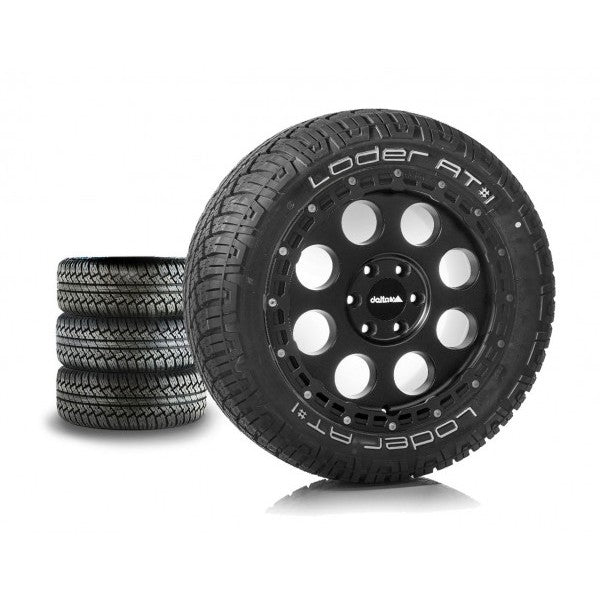 Komplettradsatz Klassik_B Rugged Schwarz 18x8.5 | Loder AT#1 235/55R18 für Fiat Ducato Light Modelle