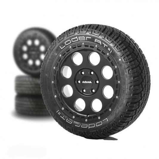 Komplettradsatz Klassik_B Rugged Schwarz Matt 18x8.5 | Loder AT#1 265/60R18 Sprinter (ab 2018)