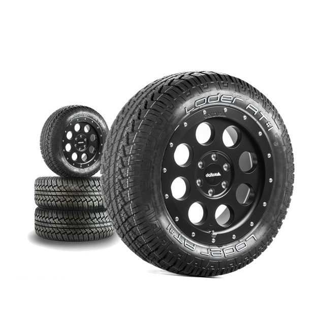 Komplettradsatz Klassik_B Schwarz Matt 18x8.5 |Loder AT#1 265/60R18 Sprinter (ab 2018)