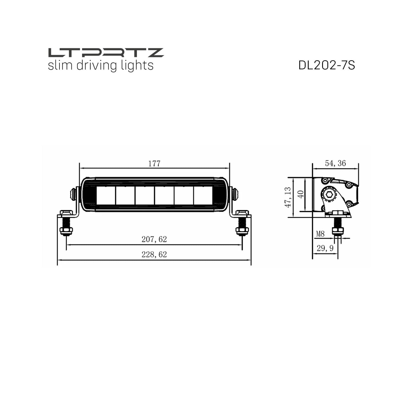 Lightpartz DL202 7" LED Fernscheinwerfer Lightbar ECE