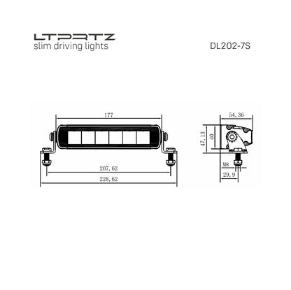 Lightpartz DL202 7" LED Fernscheinwerfer Lightbar ECE