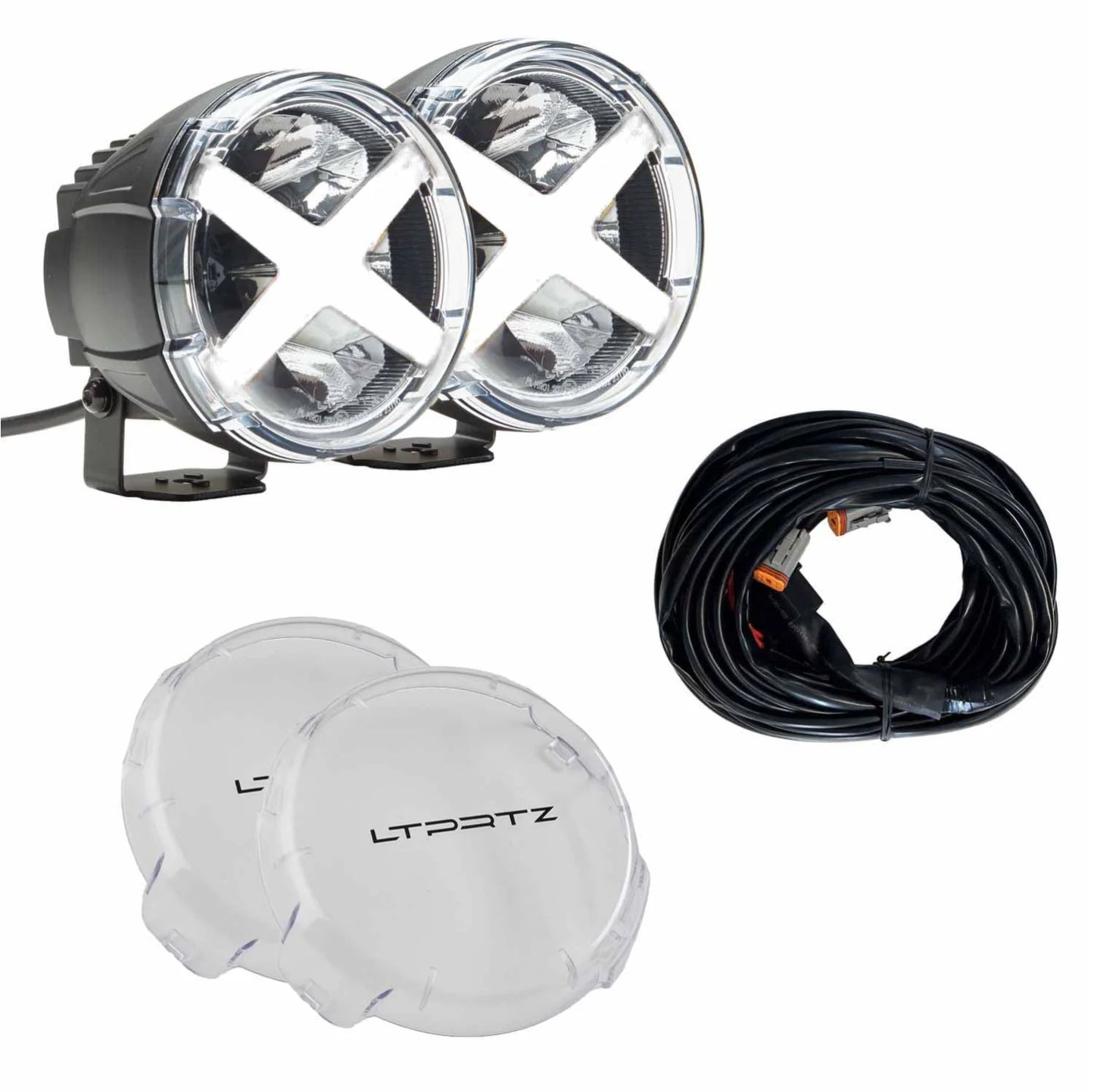 Spar-Set: 2x X-Type 5 Zoll + Kabelsatz + Abdeckkappen