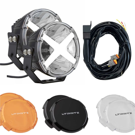 Spar-Set: 2x X-Type 7 Zoll AMBER + Kabelsatz + Abdeckkappen