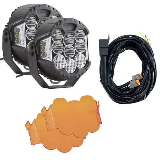 Spar-Set: 2x RAVE-X 7 Zoll WHITE + Kabelsatz + Abdeckkappen AMBER
