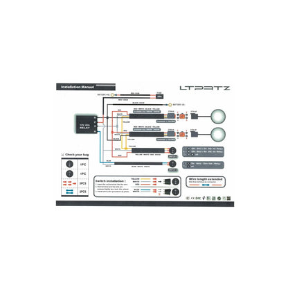 Kabelbaum für zwei Zusatzscheinwerfer mit 4 Pin DT Stecker