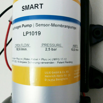 Lilie Smart Sensor 18,9L 2,5bar 12V 12mm Schlauchanschlussnippeln