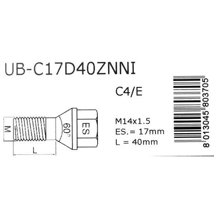 Felgenschloss Ducato Light Modelle - M14x1.5x40mm