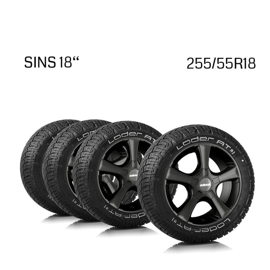 Komplettradsatz Sins 18x8 mit Loder AT#1 255/55 R18 Ducato 5/130 (250 | 2014 - 2024)/ Boxer 5/130 (Y | 2014 -2024)