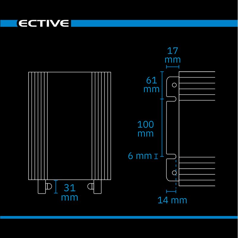 ECTIVE CSI 20 PRO 2000W/12V Sinus-Wechselrichter mit Netzvorrangschaltung und Ladegerät