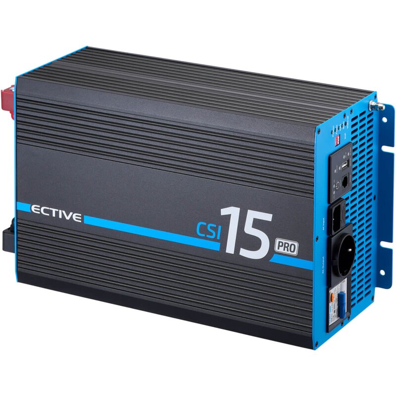 ECTIVE CSI 15 PRO 1500W/12V Sinus-Wechselrichter mit Netzvorrangschaltung und Ladegerät