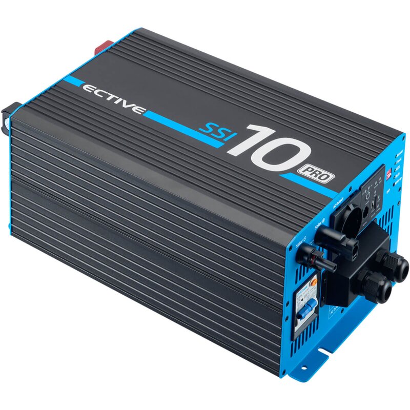 ECTIVE SSI 10 PRO 1000W/12V Sinus-Wechselrichter mit Netzvorrangschaltung, Ladegerät und Laderegler