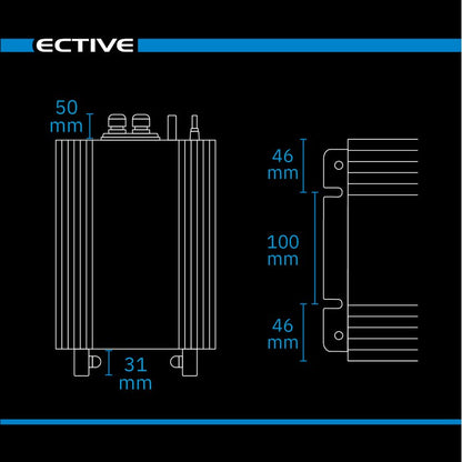 ECTIVE SSI 20 PRO 2000W/12V Sinus-Wechselrichter mit Netzvorrangschaltung, Ladegerät und Laderegler