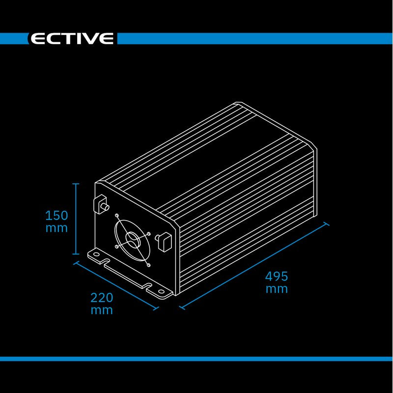 ECTIVE SSI 25 PRO 2500W/12V Sinus-Wechselrichter mit Netzvorrangschaltung, Ladegerät und Laderegler