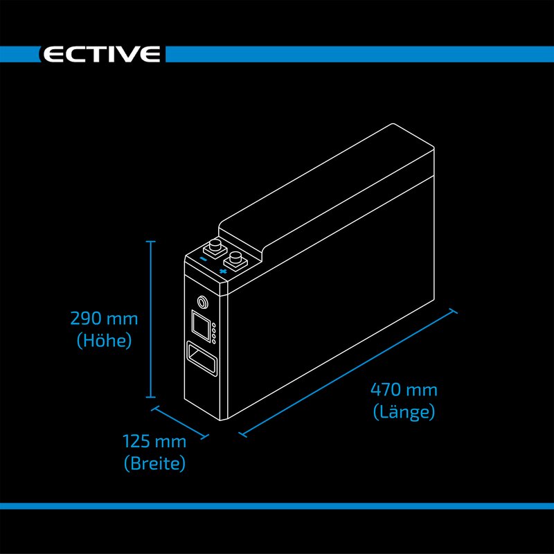 ECTIVE LC 120 SLIM BT 12V LiFePO4 Lithium Versorgungsbatterie 120Ah (Vorgängermodell ohne LT)