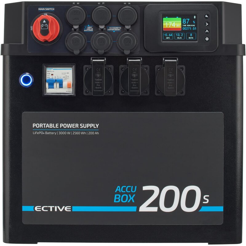 ECTIVE AccuBox 200S LiFePO4 Powerstation 3000W 2560Wh