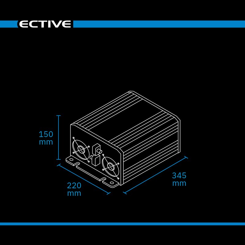 ECTIVE TSI 10 PRO 1000W/12V Sinus-Wechselrichter mit Netzvorrangschaltung