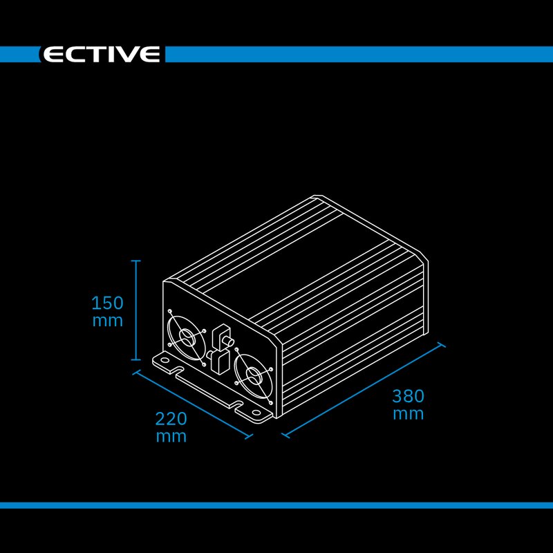 ECTIVE TSI 15 PRO 1500W/12V Sinus-Wechselrichter mit Netzvorrangschaltung