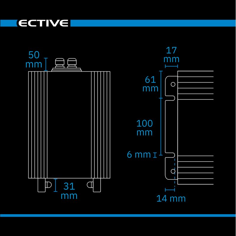 ECTIVE TSI 30 PRO 3000W/12V Sinus-Wechselrichter mit Netzvorrangschaltung