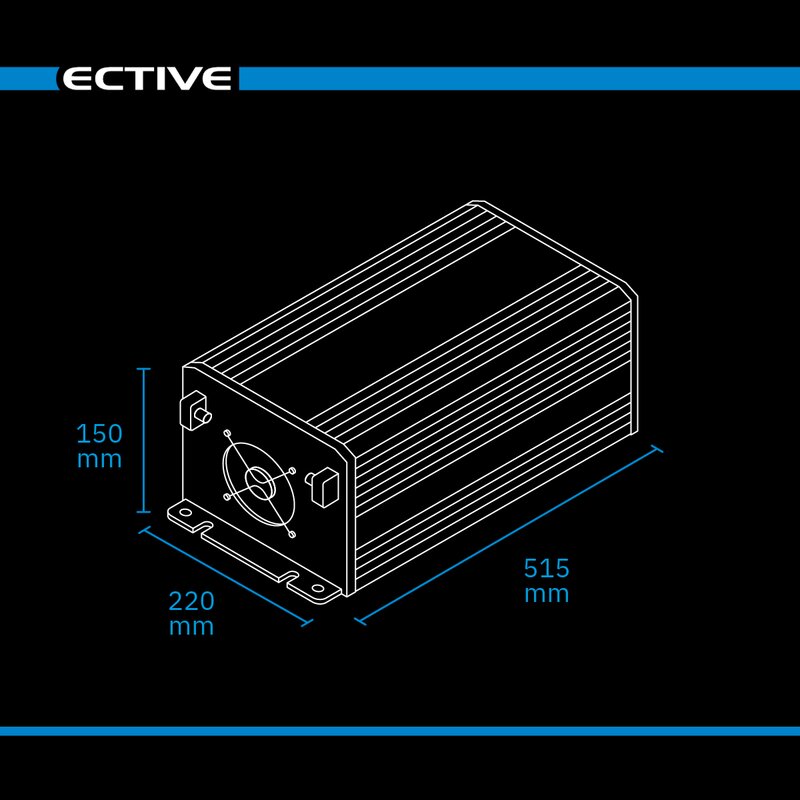 ECTIVE TSI 30 PRO 3000W/12V Sinus-Wechselrichter mit Netzvorrangschaltung