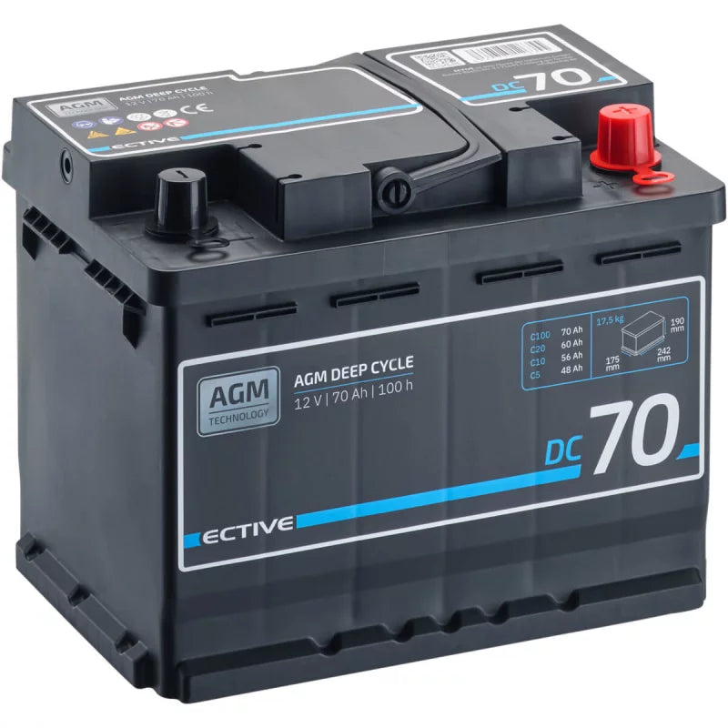 ECTIVE DC 70 AGM Deep Cycle 70Ah Versorgungsbatterie