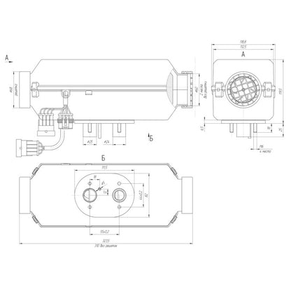 Dieselheizung Boot Einbauset mit Autoterm Air 2D (Planar 2D)
